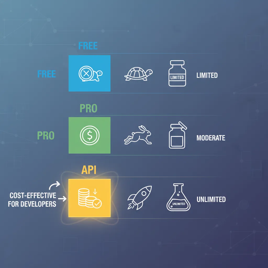 An infographic comparing the Free, Pro, and API pricing tiers for Claude 3.5 Sonnet.