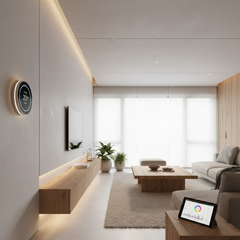 Energy-efficient smart home interior.